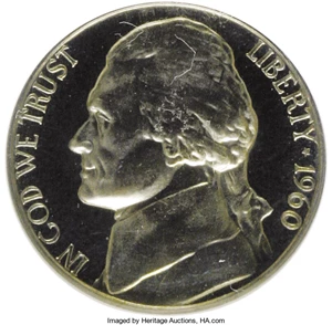 image for: 1960 5C PR68 Deep Cameo NGC. NGC Census: (13/5). PCGS Population (44/4). (#94192)...