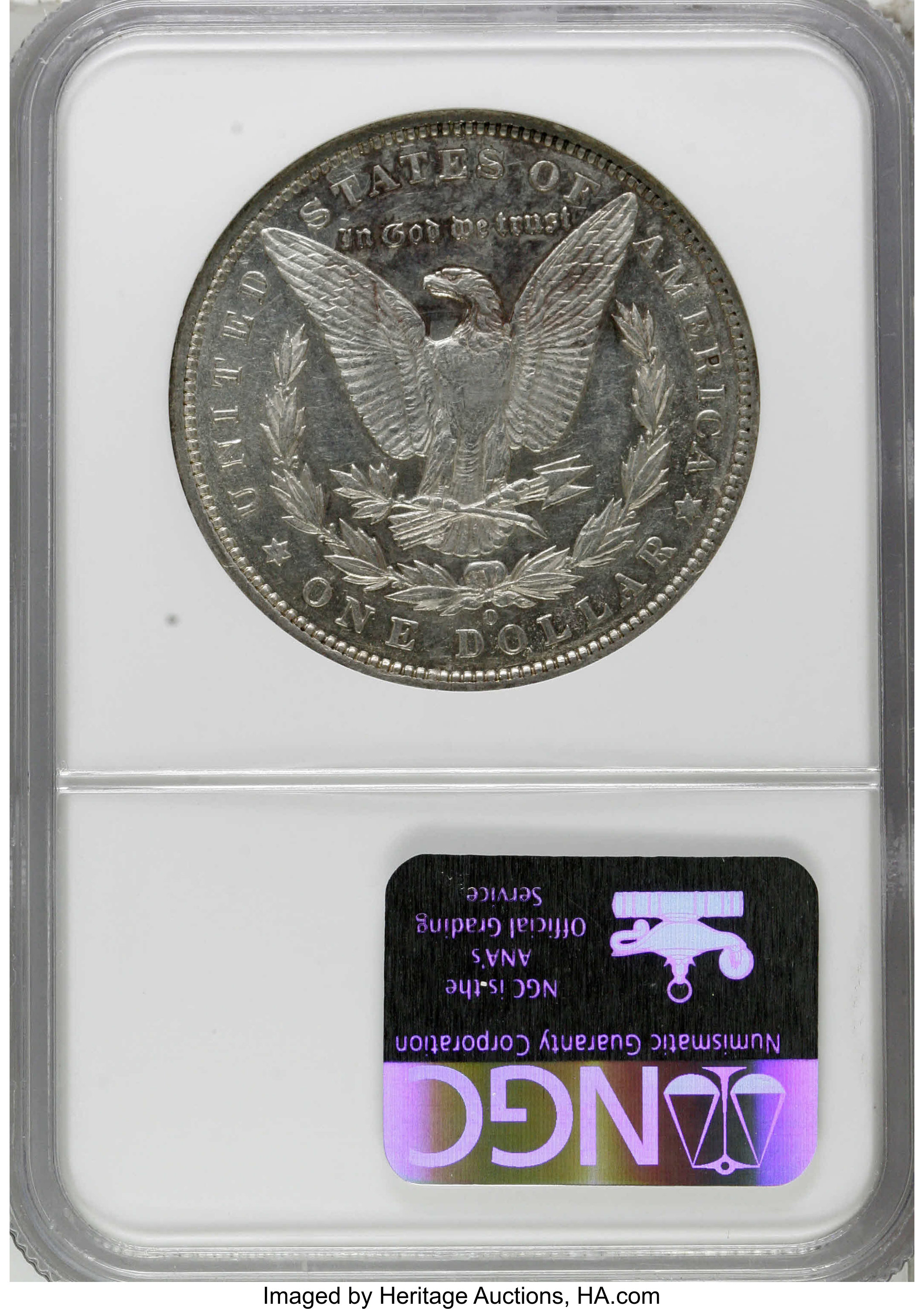 image for: 1896-O $1 AU58 Prooflike NGC. NGC Census: (11/12). PCGS Population (1/8).  Numismedia Wsl. Price for NGC/PCGS coin in AU58:...