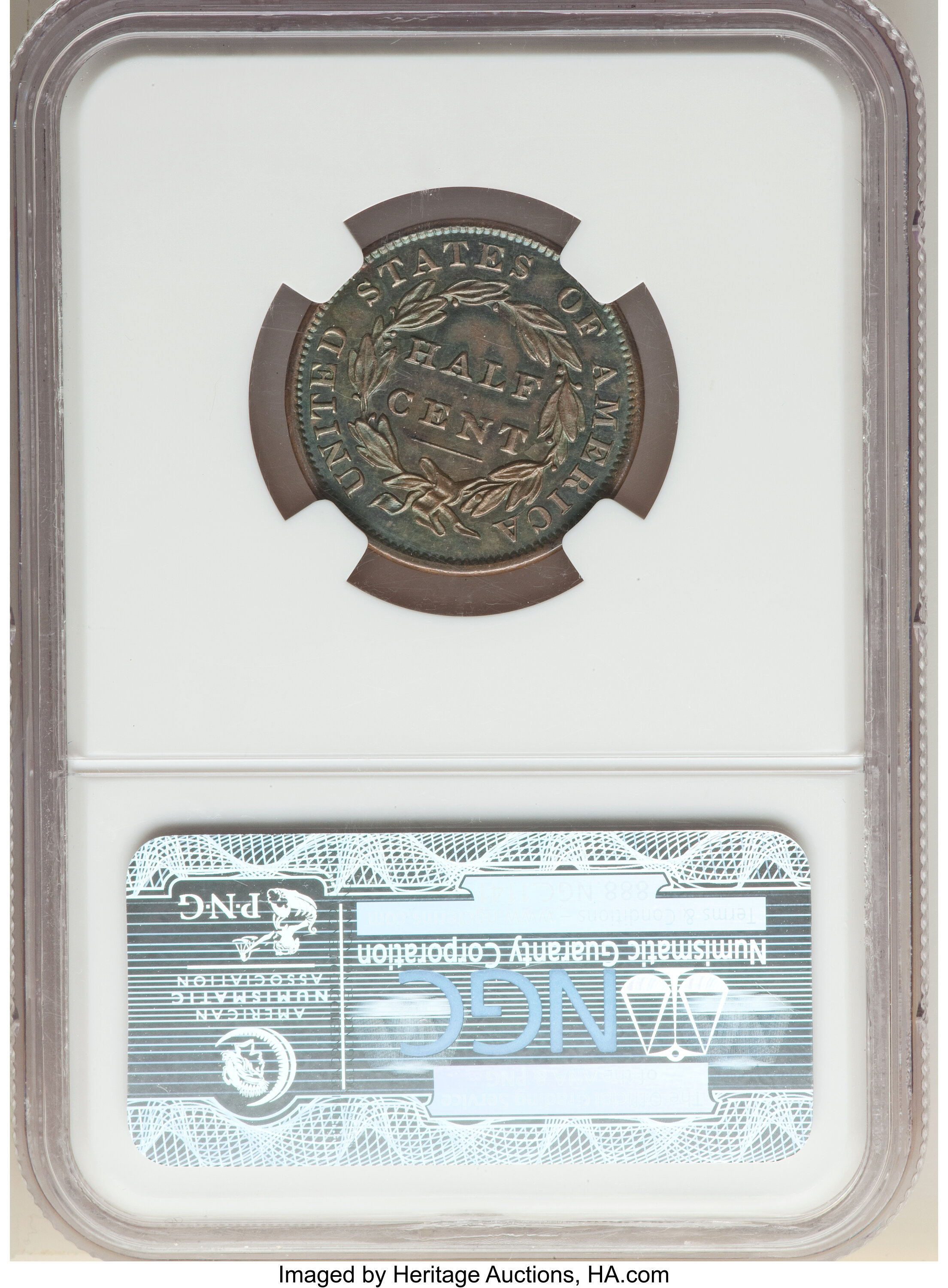 image for: 1833 1/2 C C-1, B-1, R.1, MS65 Brown NGC. NGC Census: (37/6). PCGS Population: (3/1). MS65. ...