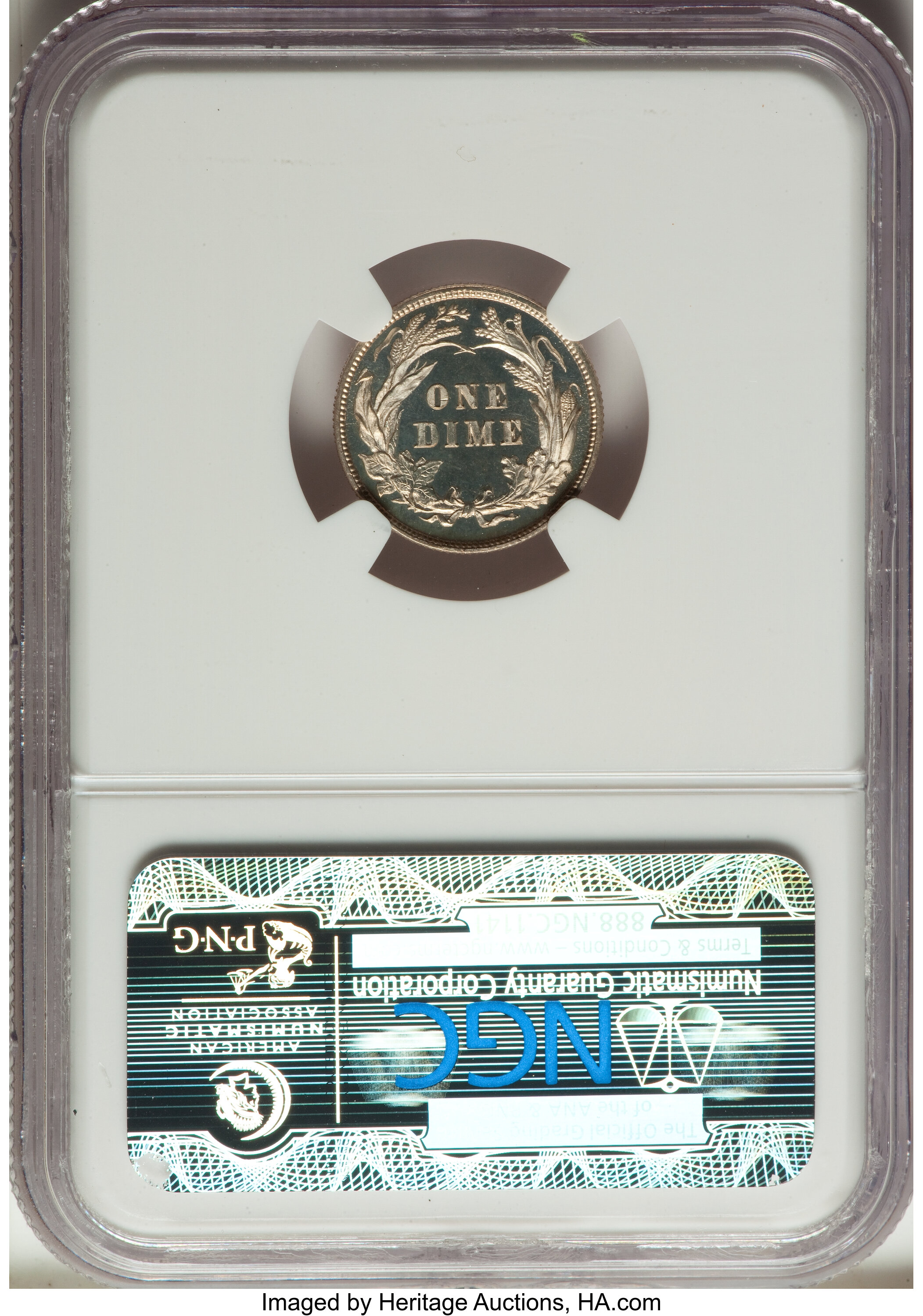 image for: 1896 10C PR66 Ultra Cameo NGC. NGC Census: (1/1). PCGS Population: (5/3). PR66. Mintage 762. ...