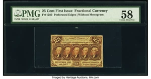 image for: Fr. 1280 25¢ First Issue PMG Choice About Unc 58....