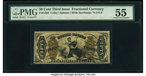 image for: Fr. 1356 50¢ Third Issue Justice PMG About Uncirculated 55....