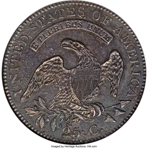 image for: 1827/3 25C Restrike PR62 NGC....