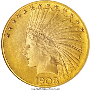 image for: 1908 $10 Motto PR65 NGC....