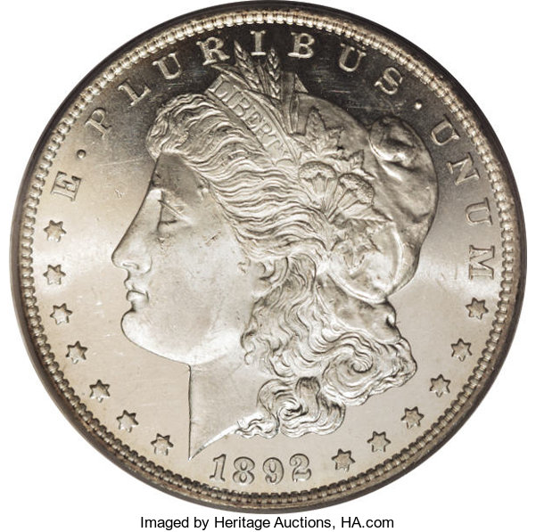 image for: 1892-CC $1 MS63 Deep Mirror Prooflike PCGS....