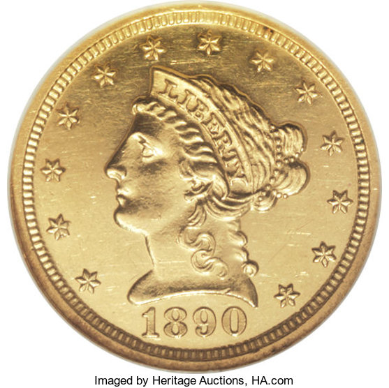 image for: 1890 $2 1/2 PR60 NGC....