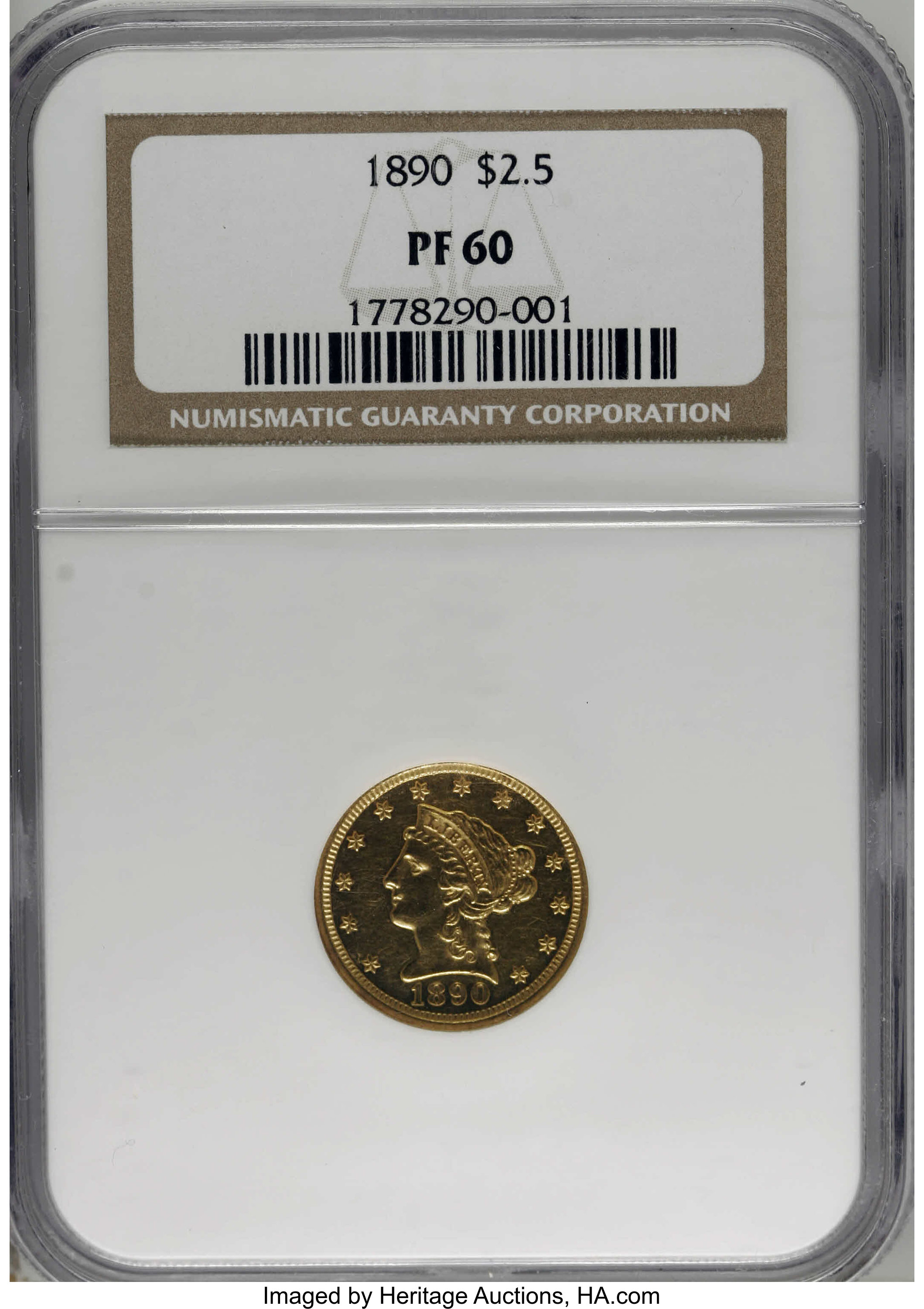 image for: 1890 $2 1/2 PR60 NGC....
