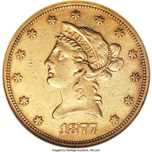 image for: 1877 $10 AU53 NGC....