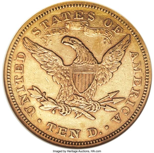 image for: 1877 $10 AU53 NGC....