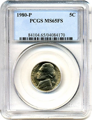 image for: 1980-P 5c PCGS MS65 FS