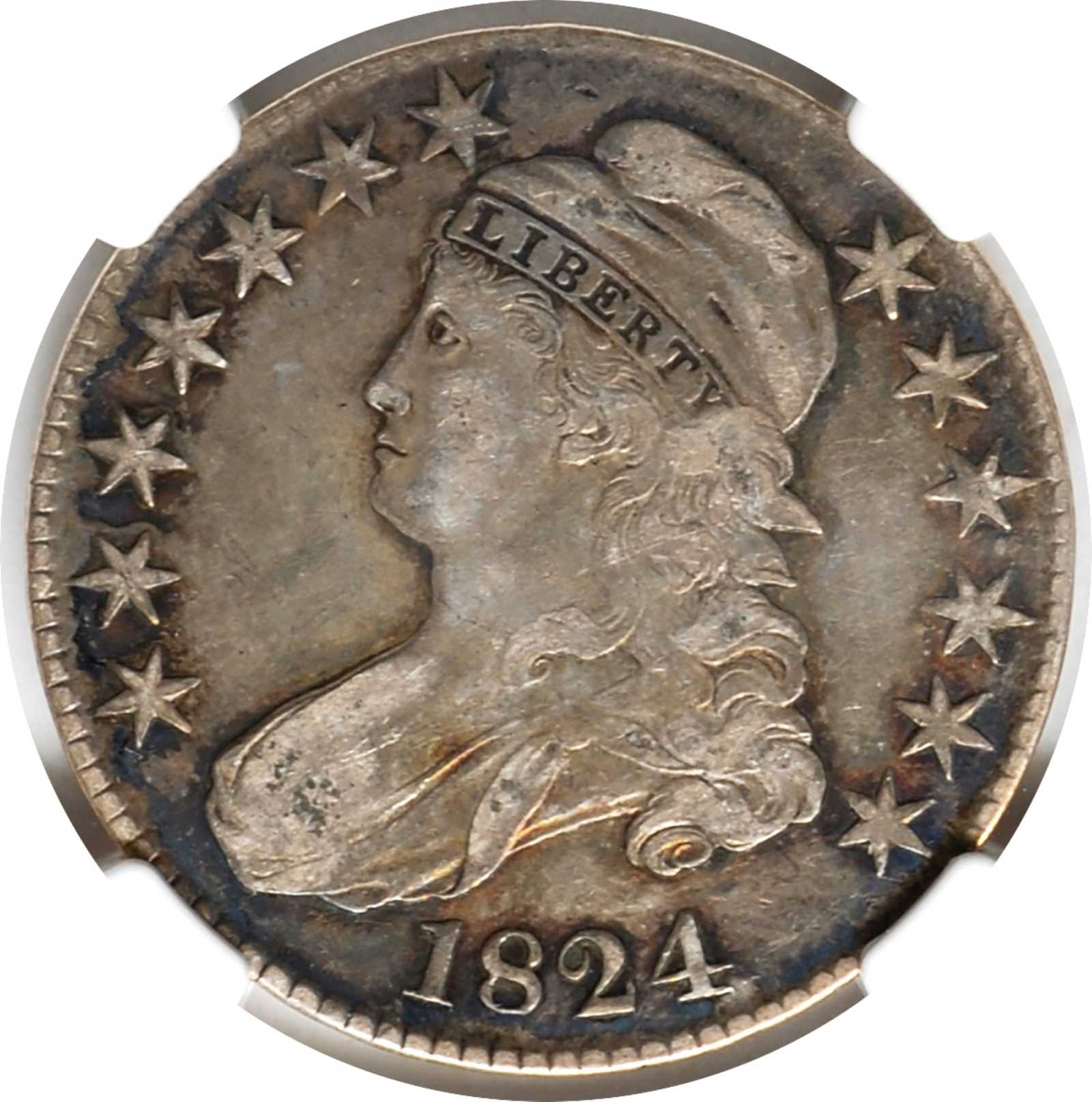 image for: 1824 Capped Bust Half Dollar. O-107. Rarity-2. VF-25 (NGC).