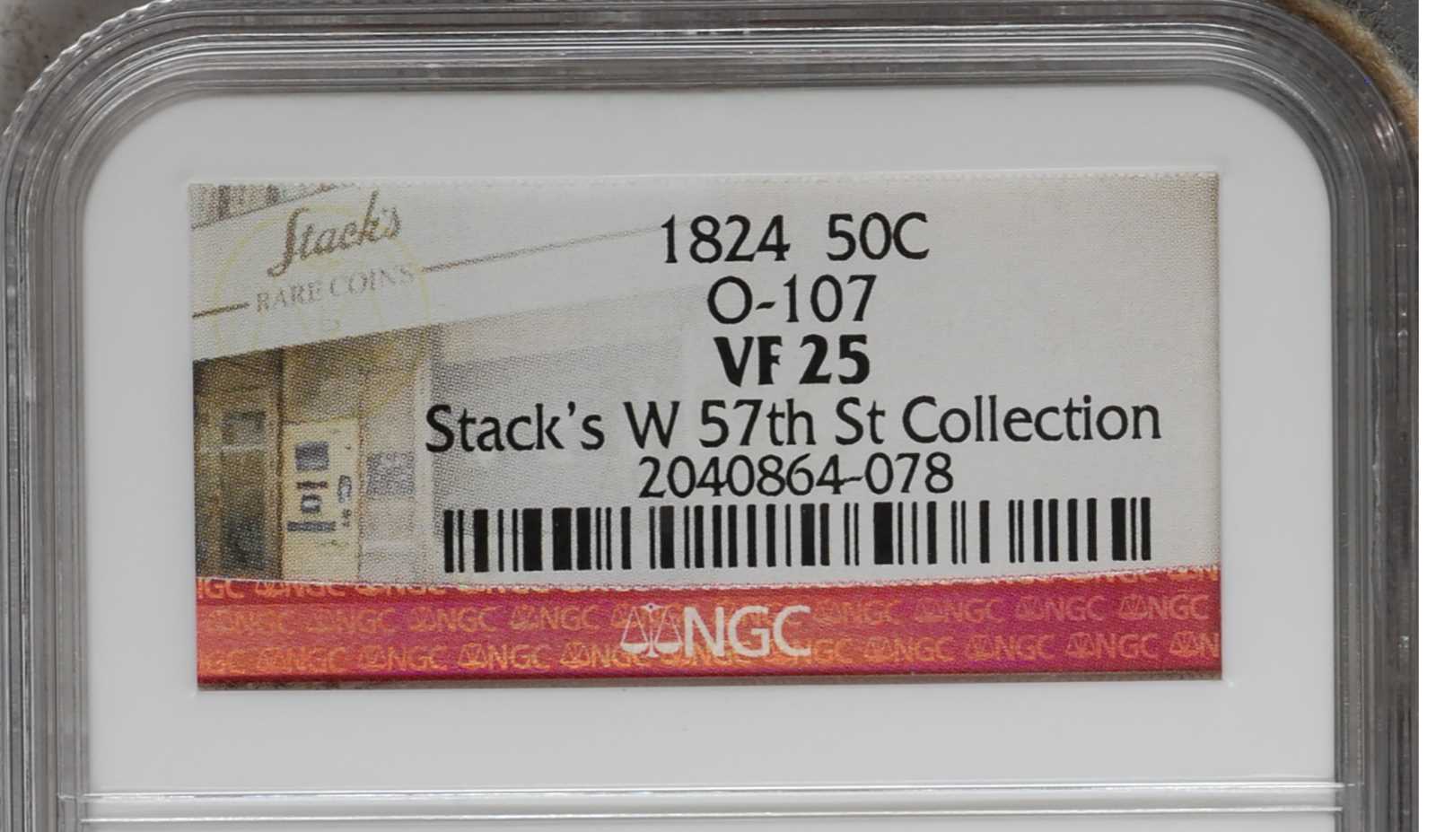 image for: 1824 Capped Bust Half Dollar. O-107. Rarity-2. VF-25 (NGC).
