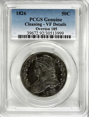 image for: 1826 Capped Bust Half Dollar. O-115. Rarity-3. VF Details--Cleaning (PCGS).