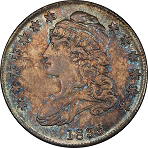 image for: 1835 Capped Bust Half Dollar. Overton-101. Rarity-1. Mint State-65+ (PCGS).