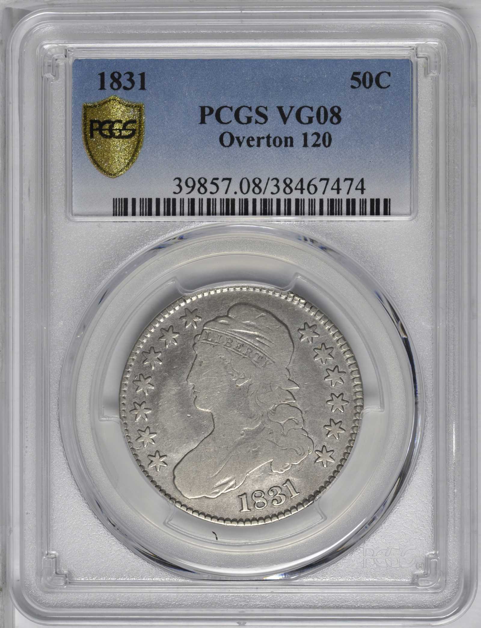 image for: 1831 Capped Bust Half Dollar. O-120. Rarity-6-. VG-8 (PCGS).