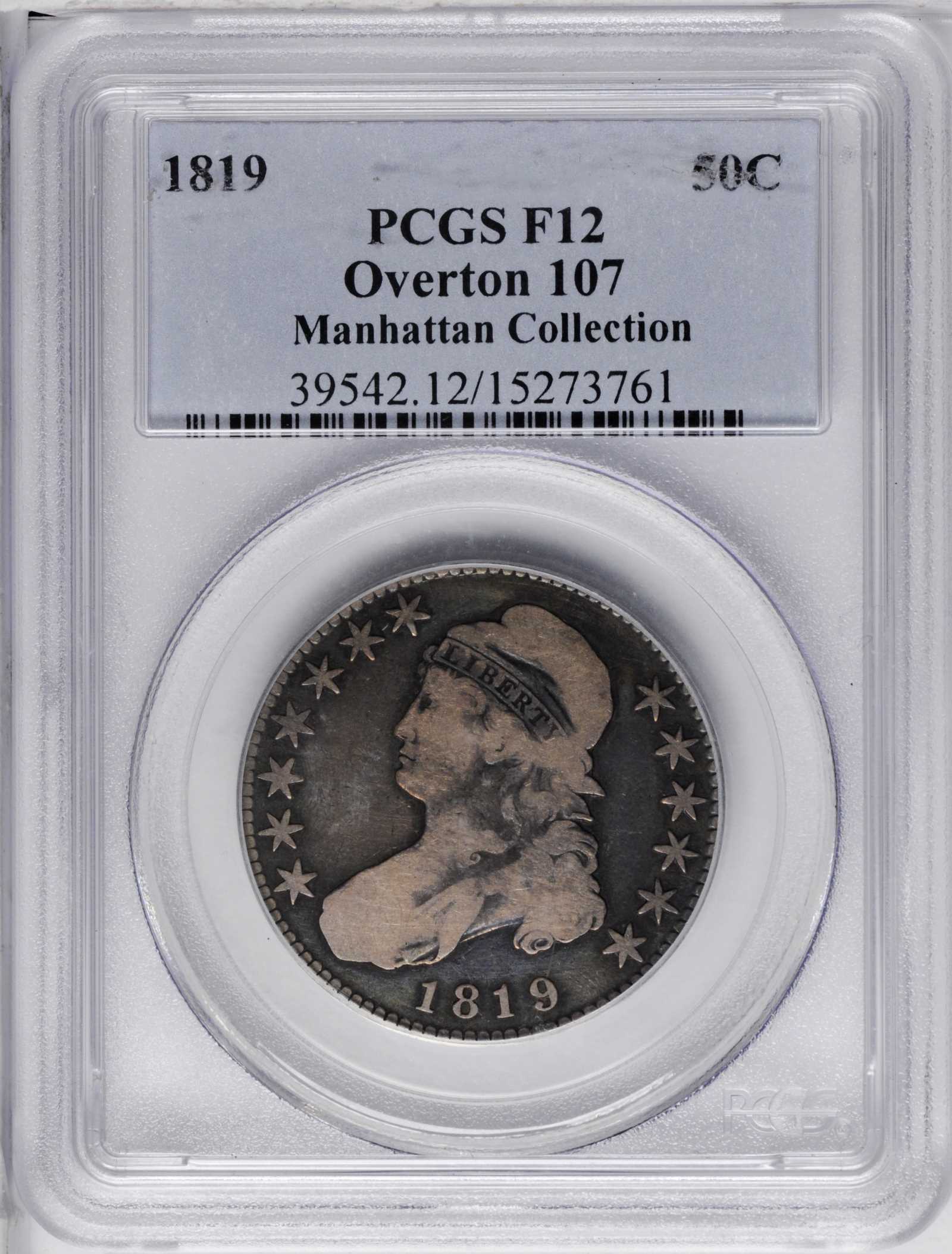 image for: 1819 Capped Bust Half Dollar. O-107. Rarity-4. Fine-12 (PCGS).