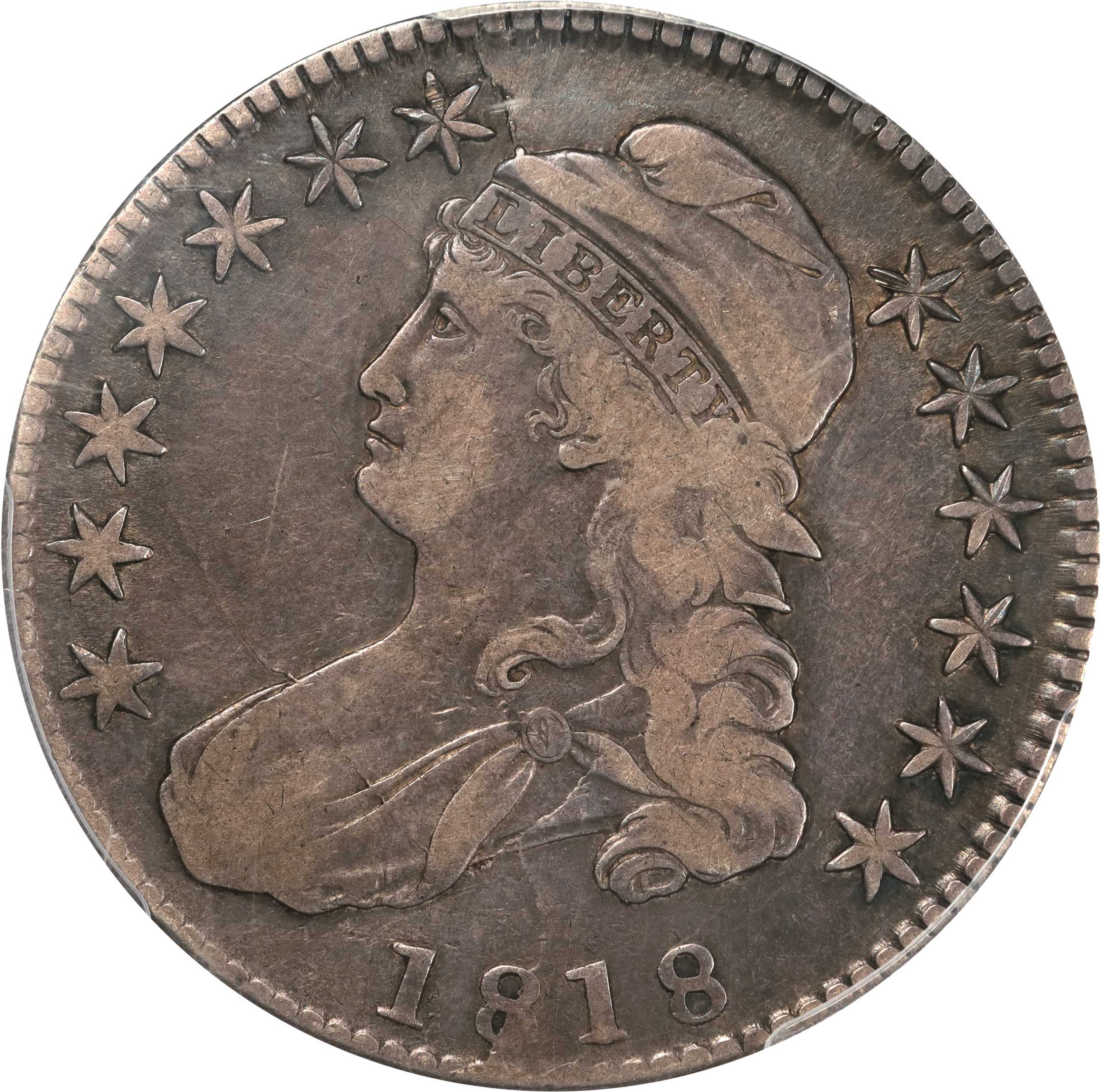 image for: 1818 Capped Bust Half Dollar. O-104a. Rarity-3. VF-25 (PCGS).