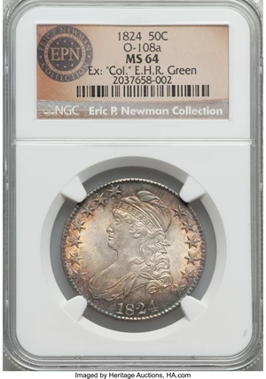 image for: 1824 50C O-108a, R.2, MS64 NGC....
