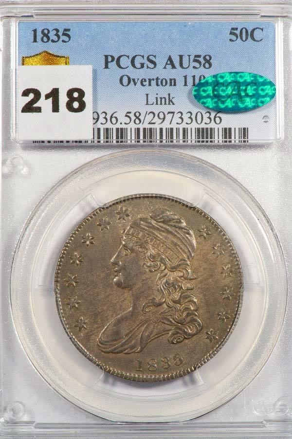 image for: 50C 1835 O-110 PCGS  AU58 CAC EX LINK
