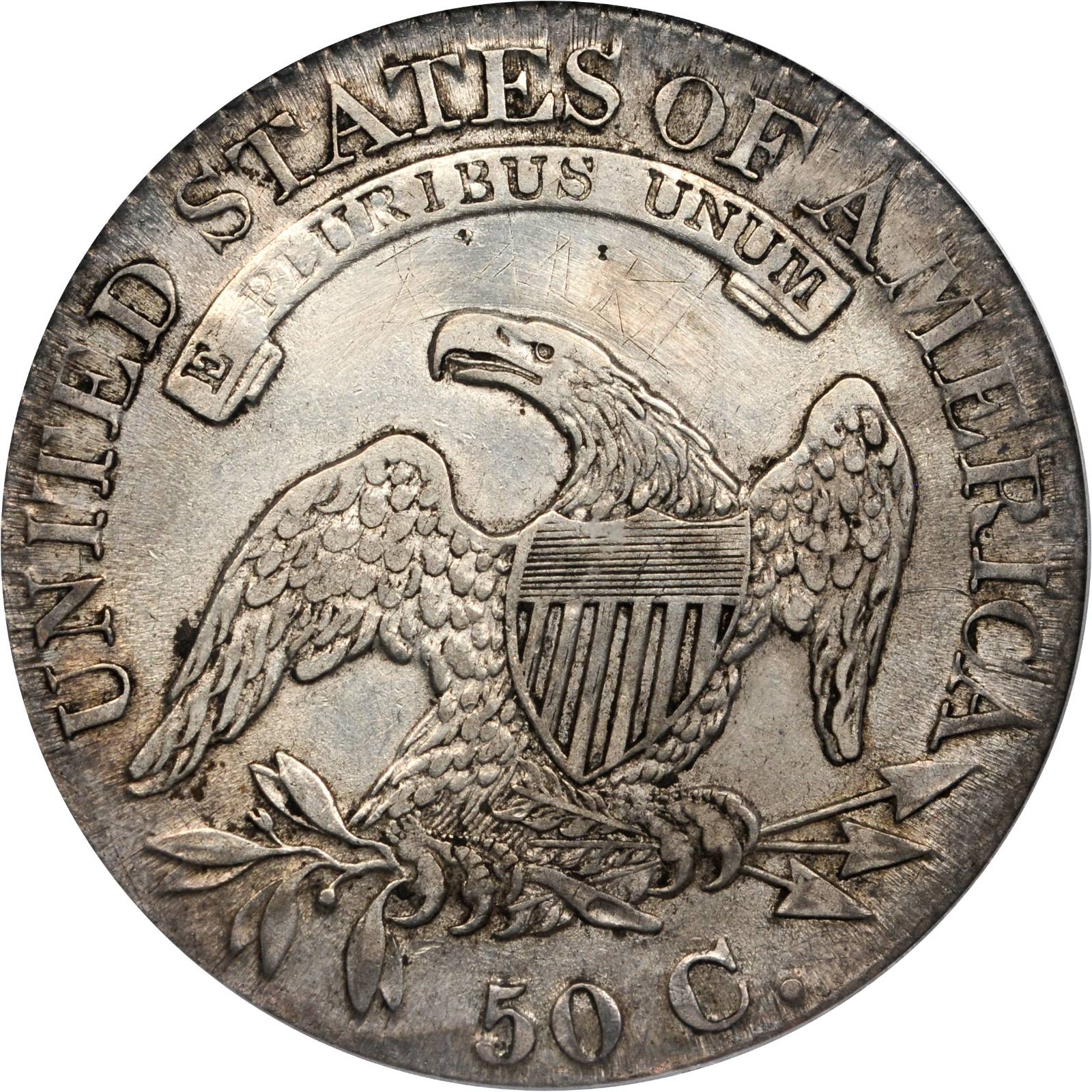 image for: 1825 Capped Bust Half Dollar. O-109. Rarity-5. Genuine--Code 98, Damage (PCGS).