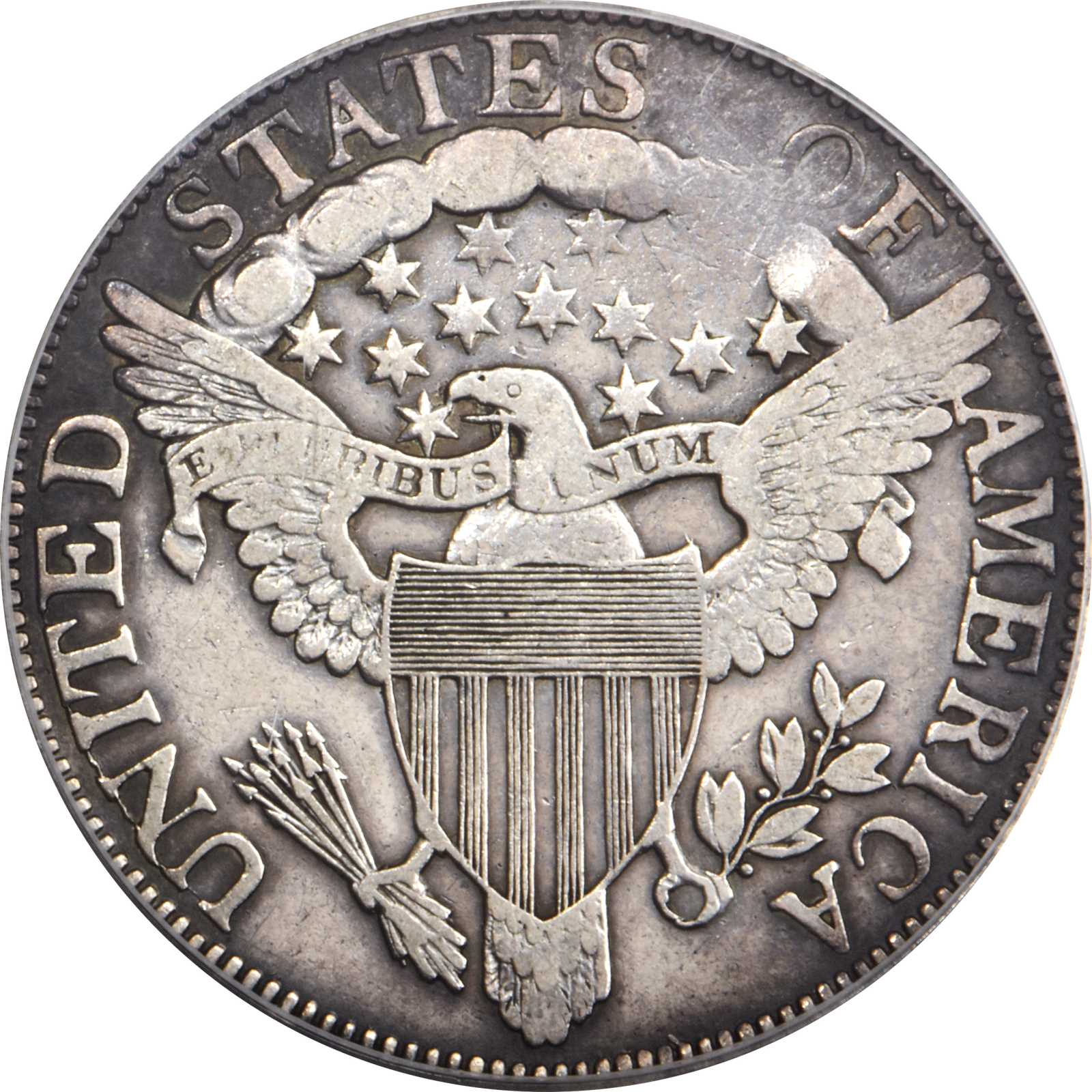 image for: 1806 Draped Bust Half Dollar. O-108, T-2. Rarity-7. Knobbed 6, Stem Not Through Claw. VF-35 (PCGS). OGH.