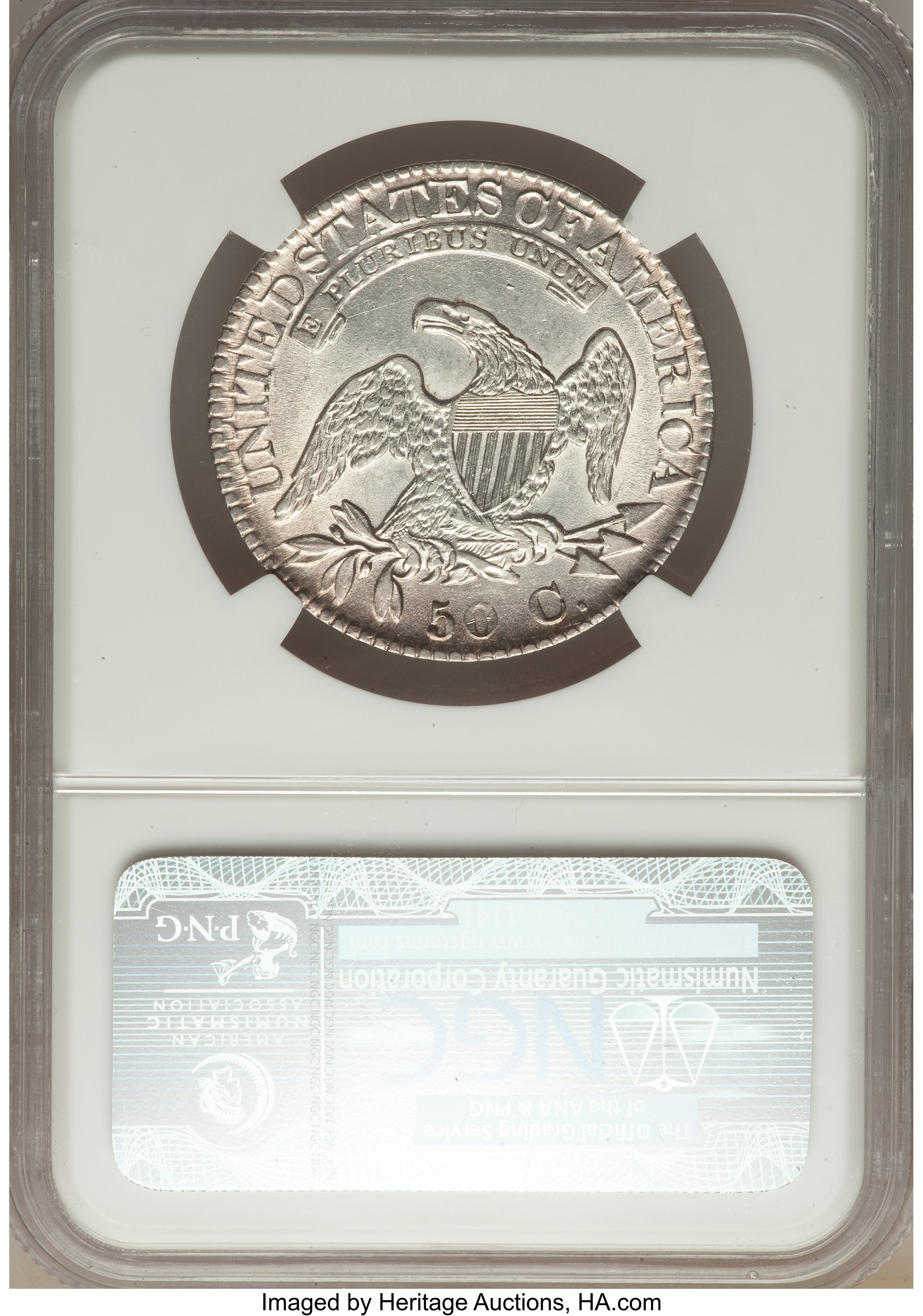 image for: 1824/4 50C O-110a AU55 NGC. NGC Census: (3/2). PCGS Population (2/1).  ...