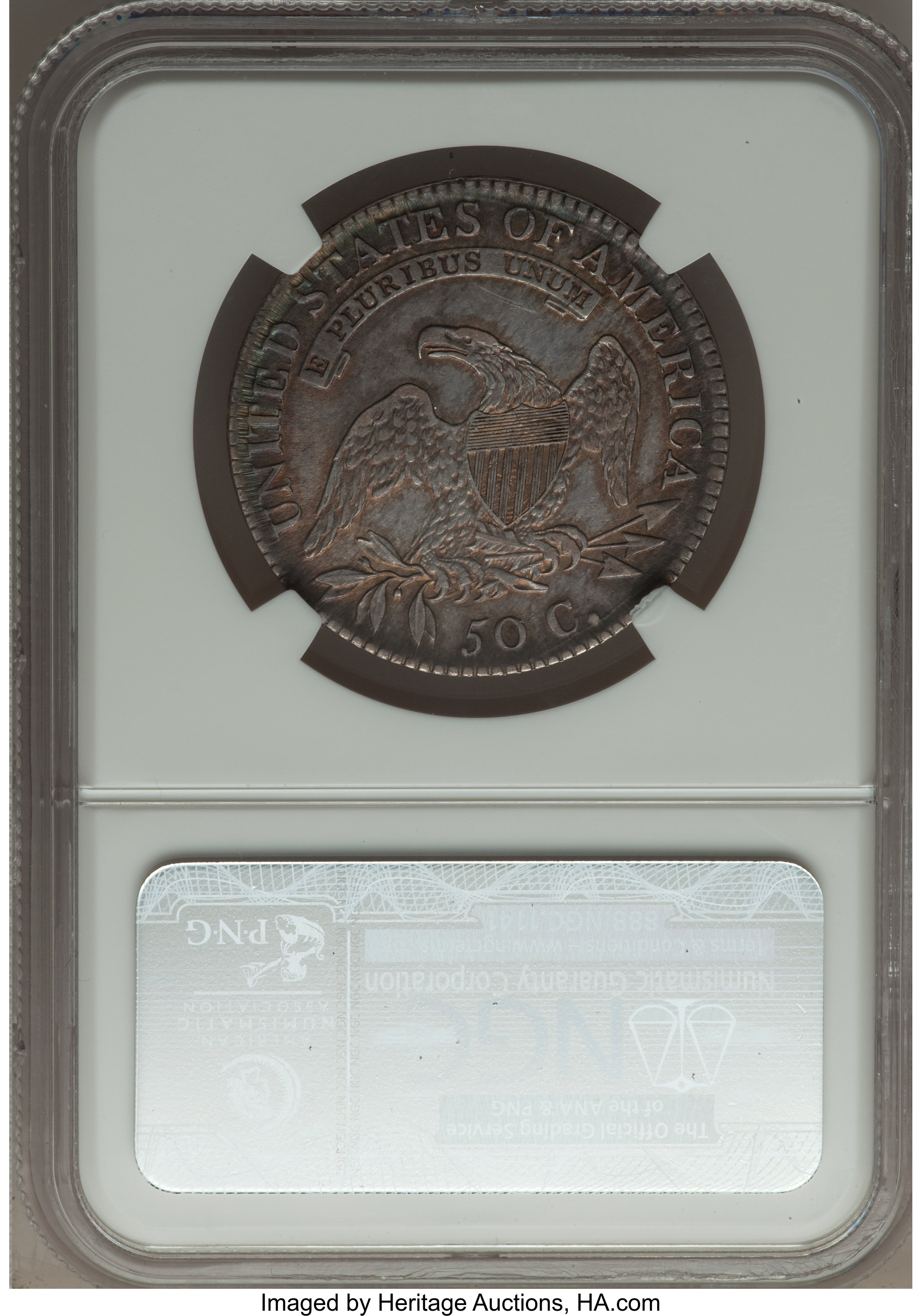 image for: 1817 50C O-106, R.2, AU53 NGC. NGC Census: (1/7). PCGS Population (2/3). Mintage: 1,215,567. From The Skidaway Island C...