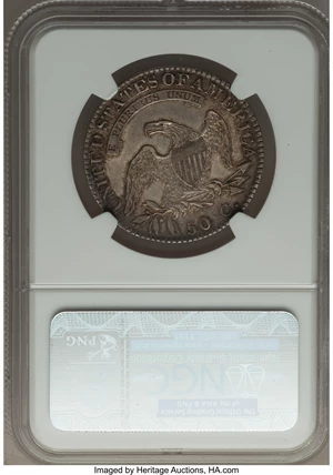 image for: 1823 50C O-108a, R.3, AU58 NGC. NGC Census: (1/0). PCGS Population (0/0). Mintage: 1,694,200. From The Skidaway Island ...