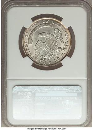 image for: 1835 50C O-101, R.1, AU55 NGC. NGC Census: (6/13). PCGS Population (3/7). From The Skidaway Island Collection....