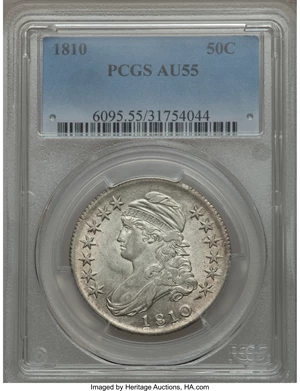 image for: 1810 50C O-108a, R.3, AU55 PCGS....