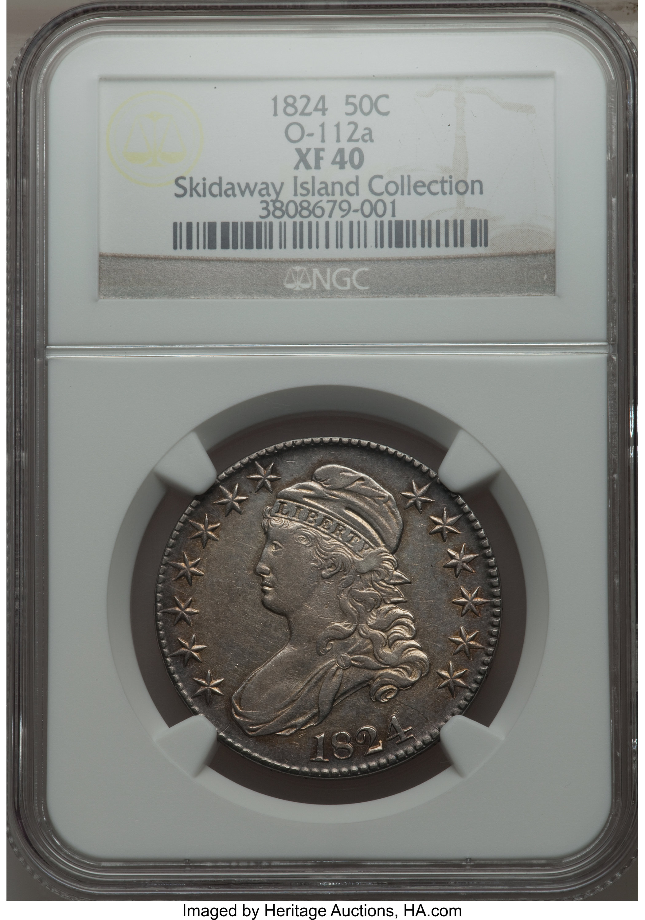 image for: 1824 50C O-112a, R.4, XF40 NGC. NGC Census: (1/1). PCGS Population (0/1). Mintage: 3,504,954. From The Skidaway Island ...