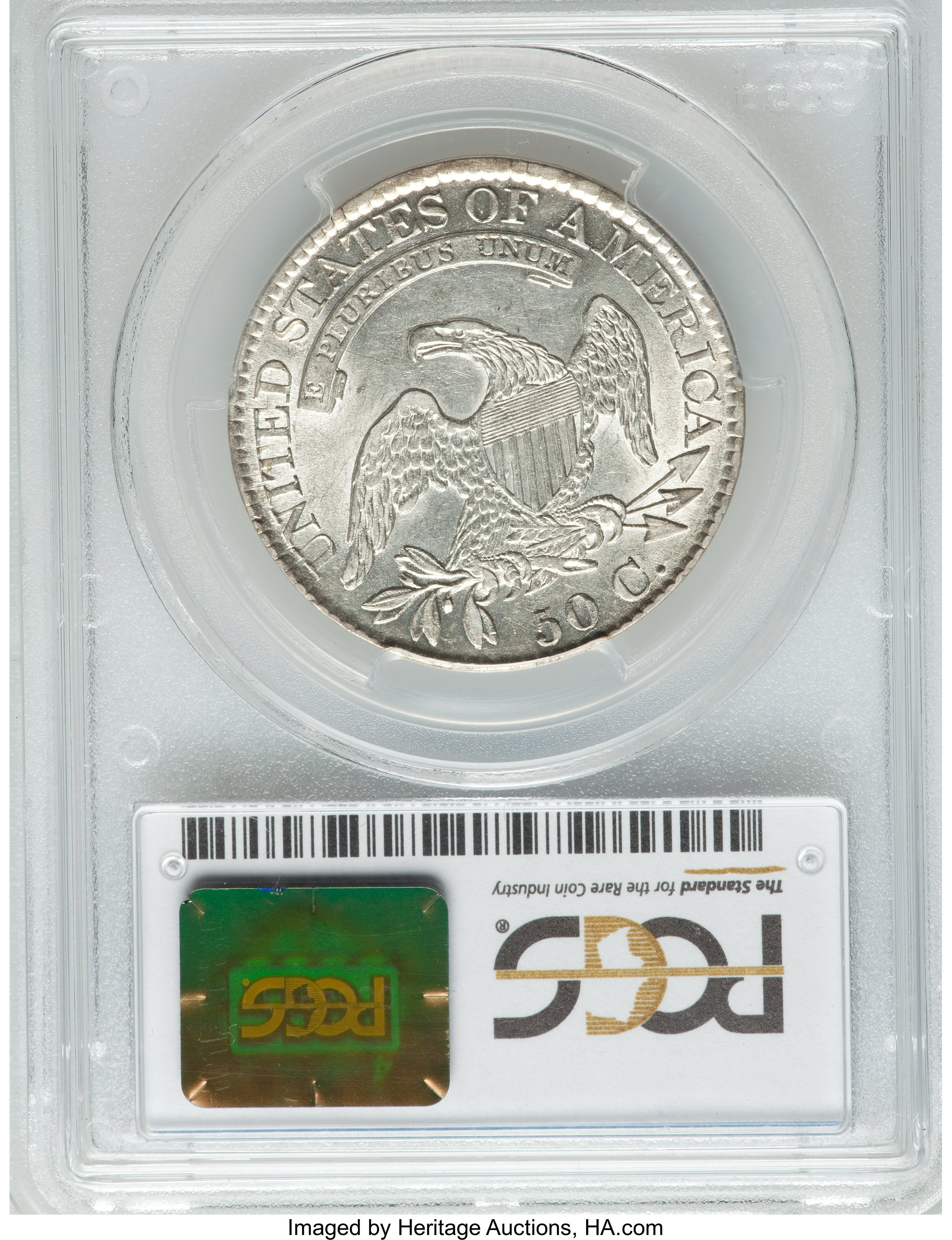 image for: 1826 50C O-104, R.3, AU55 PCGS Secure. Ex: Link. PCGS Population (2/1). NGC Census: (1/3). Mintage: 4,000,000....