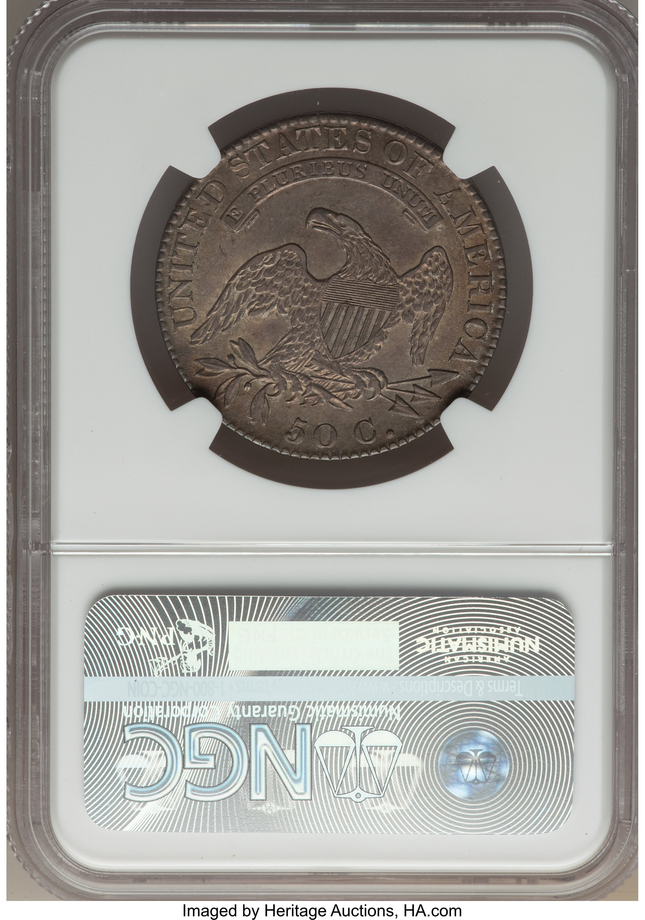 image for: 1819 50C O-108, R.3, AU58 NGC....
