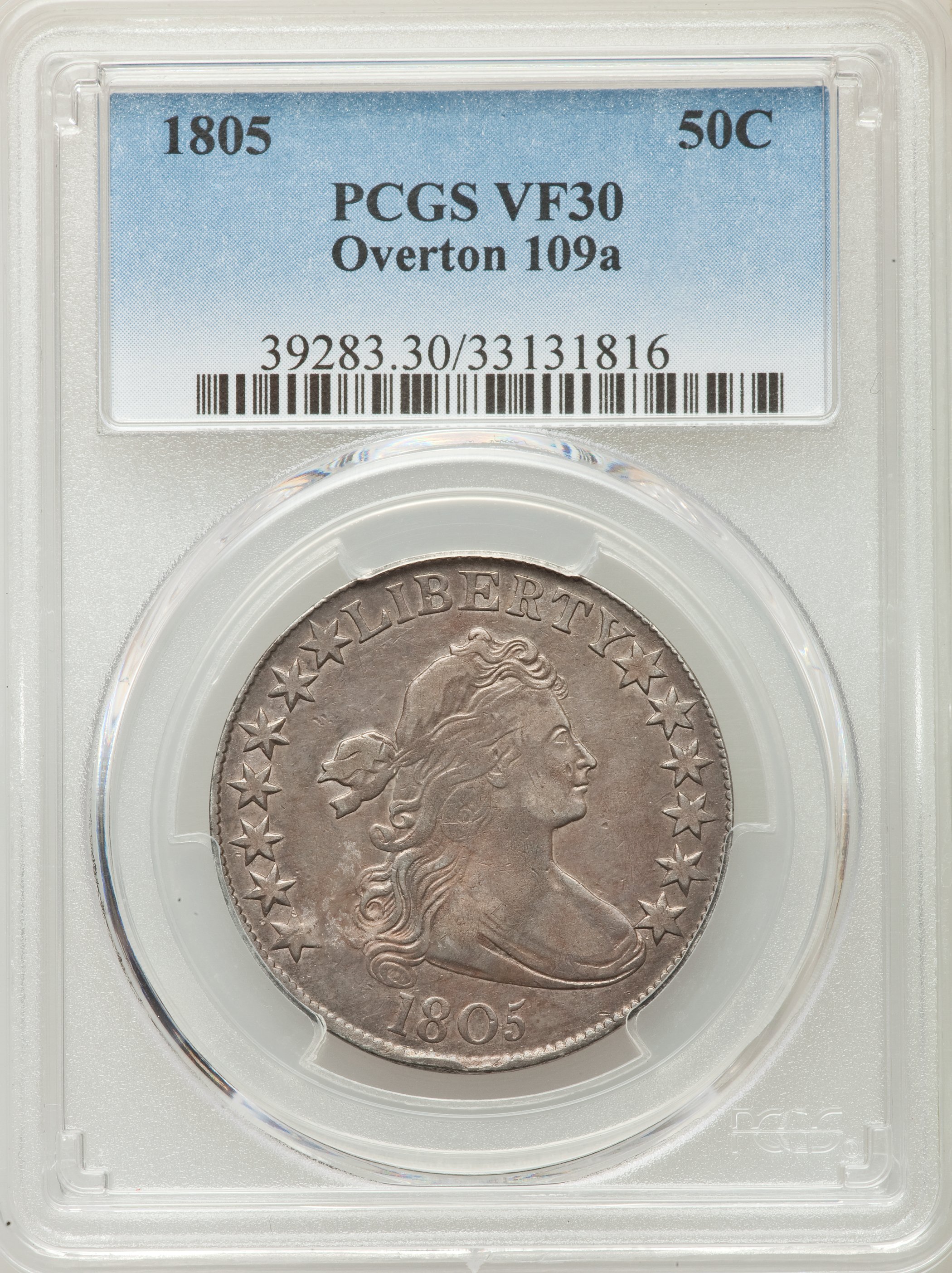 image for: 1805 50C O-109a, T-14, Low R.4, VF30 PCGS. PCGS Population (1/3). NGC Census: (3/4).  ...