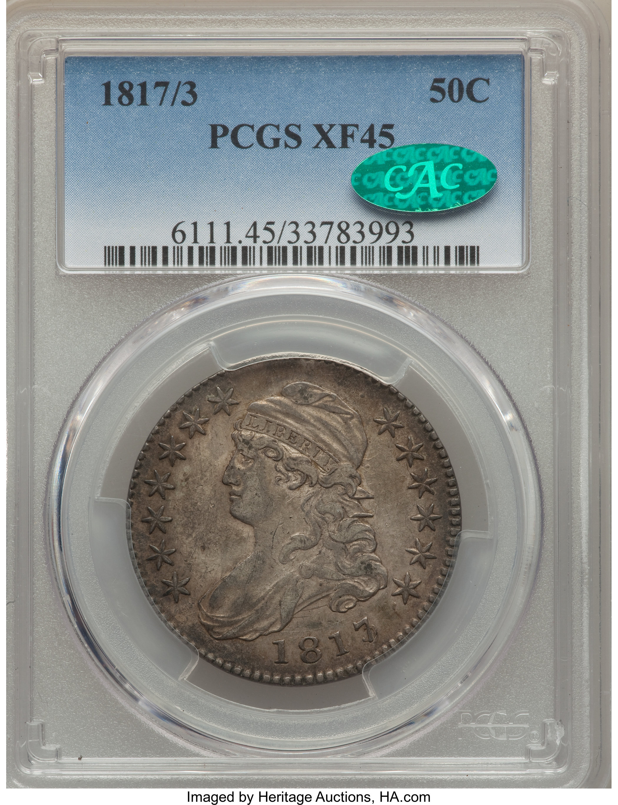 image for: 1817/3 50C O-101, R.3, XF45 PCGS. CAC....