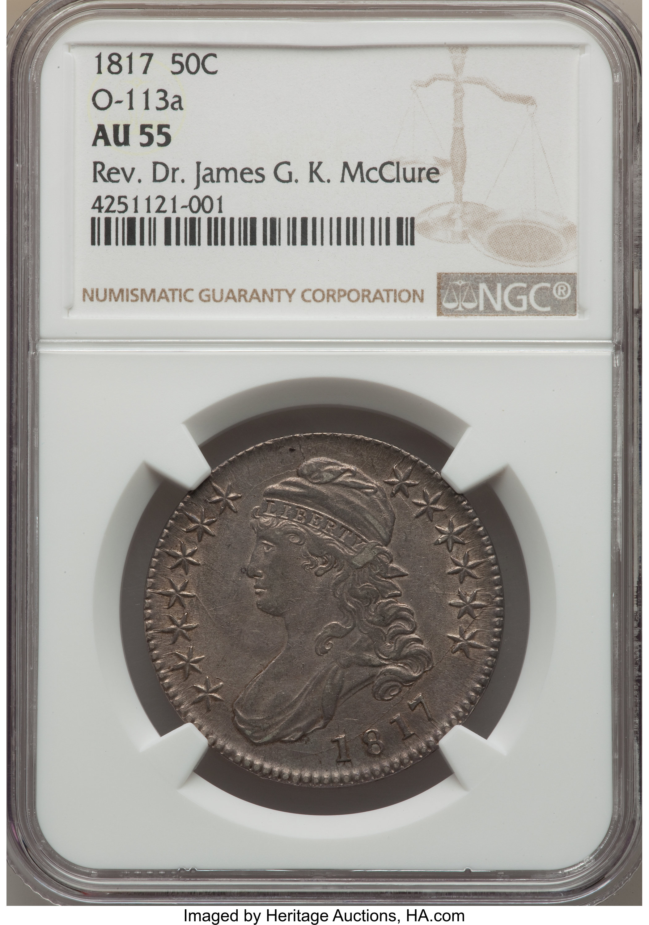 image for: 1817 50C O-113a, R.4, AU55 NGC....