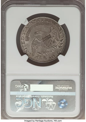 image for: 1823 50C O-108a, R.3, AU58 NGC. NGC Census: (1/0). PCGS Population (0/0). Mintage: 1,694,200. From The Rev. Dr. James G...