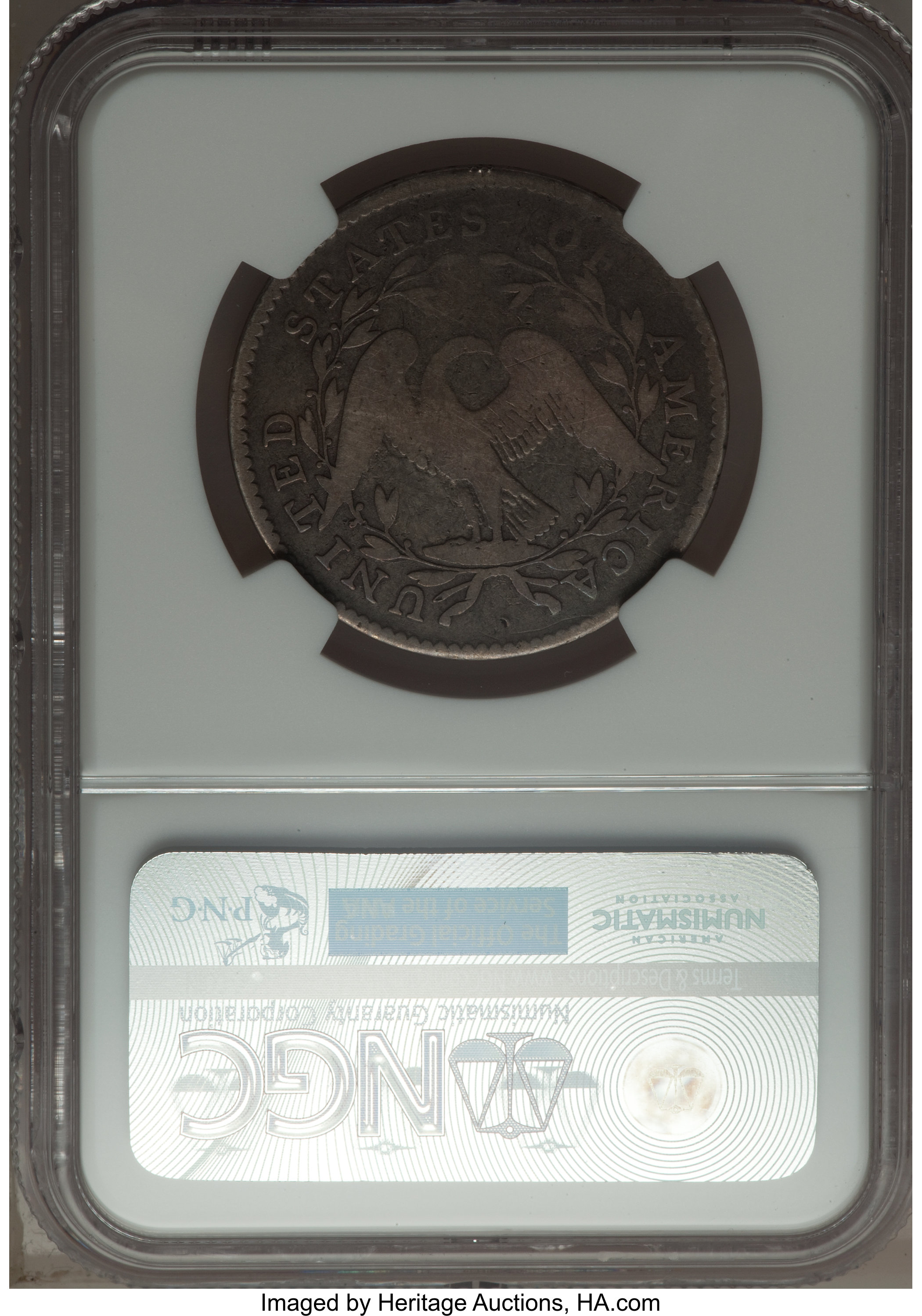 image for: 1795 50C 2 Leaves, Y Over Star, O-121a, T-2, R.6, VG8 NGC....