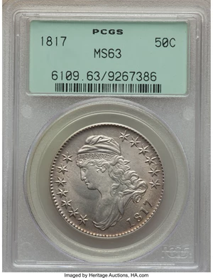image for: 1817 50C O-110a, R.2, MS63 PCGS....