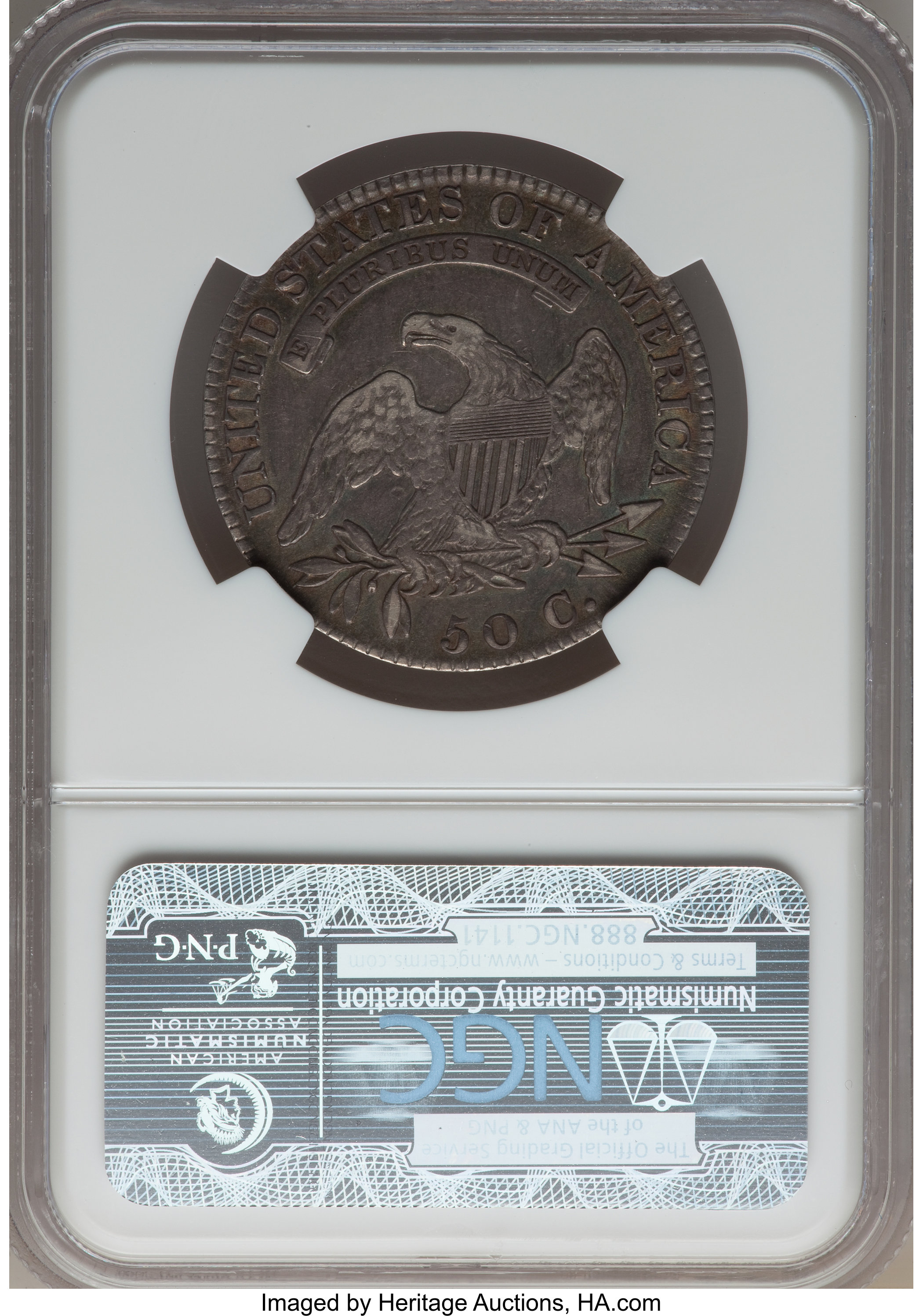 image for: 1819 50C O-110a, R.3, XF45 NGC. Ex: Hilt Collection. NGC Census: (2/10). PCGS Population (0/5).  ...
