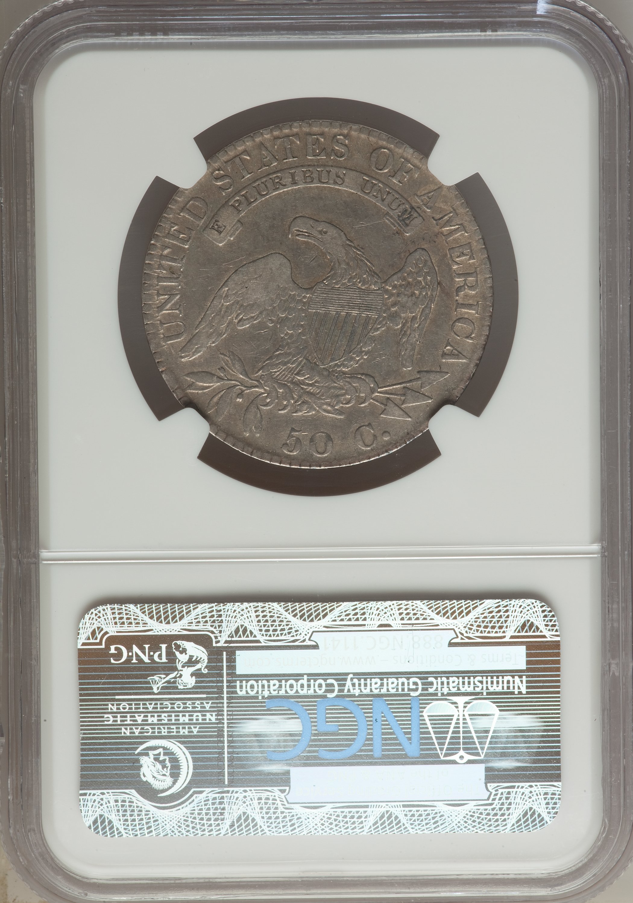 image for: 1821 50C O-103a, R.4, VF20 NGC. NGC Census: (1/5). PCGS Population (0/5). Mintage: 1,305,797. ...