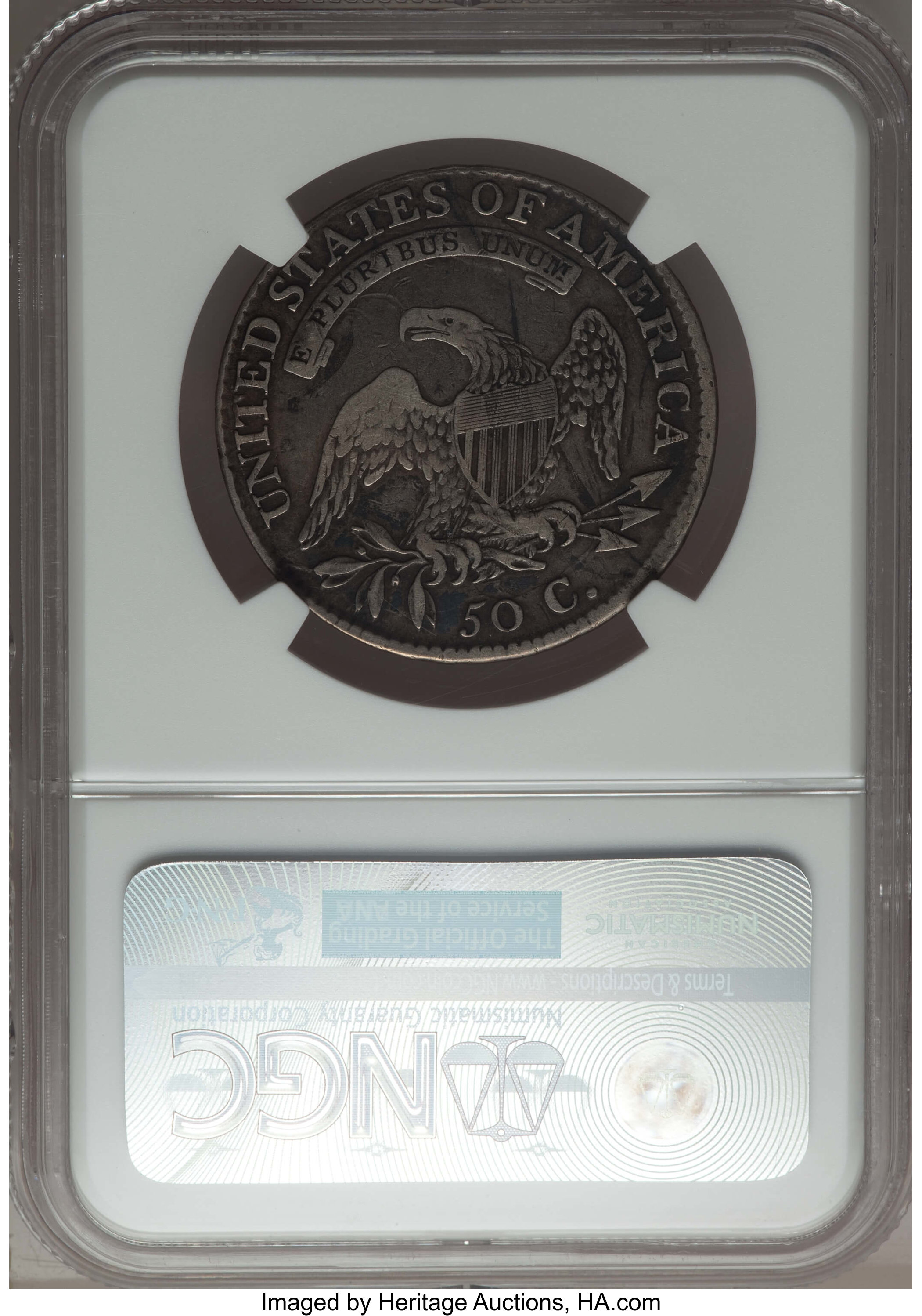 image for: 1813 50C O-107, R.4, VF20 NGC. NGC Census: (1/19). PCGS Population: (0/9). CDN: $75 Whsle. Bid for problem-free NGC/PCGS VF...