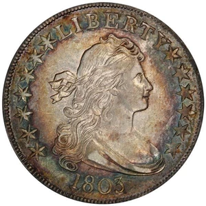 image for: 50C 1803 SMALL 3 O-104 PCGS AU58 CAC