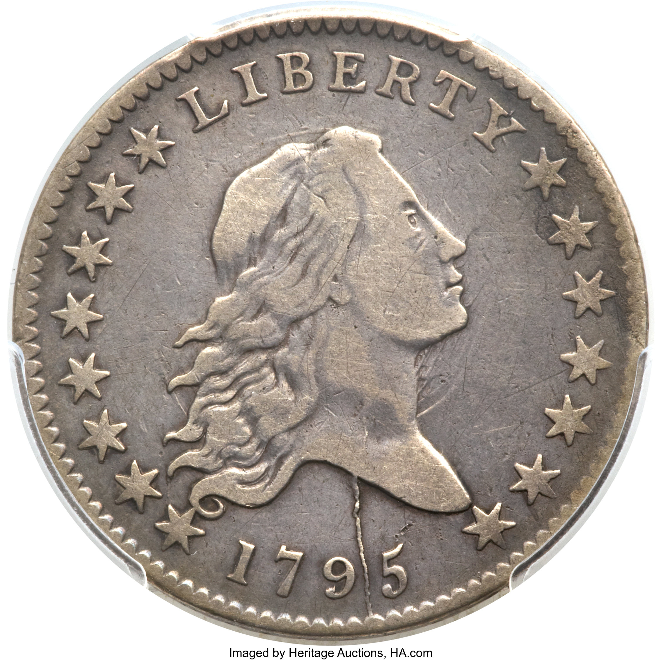 image for: 1795 50C 2 Leaves, Y Over Star, O-121a, T-2, R.6, VF25 PCGS....