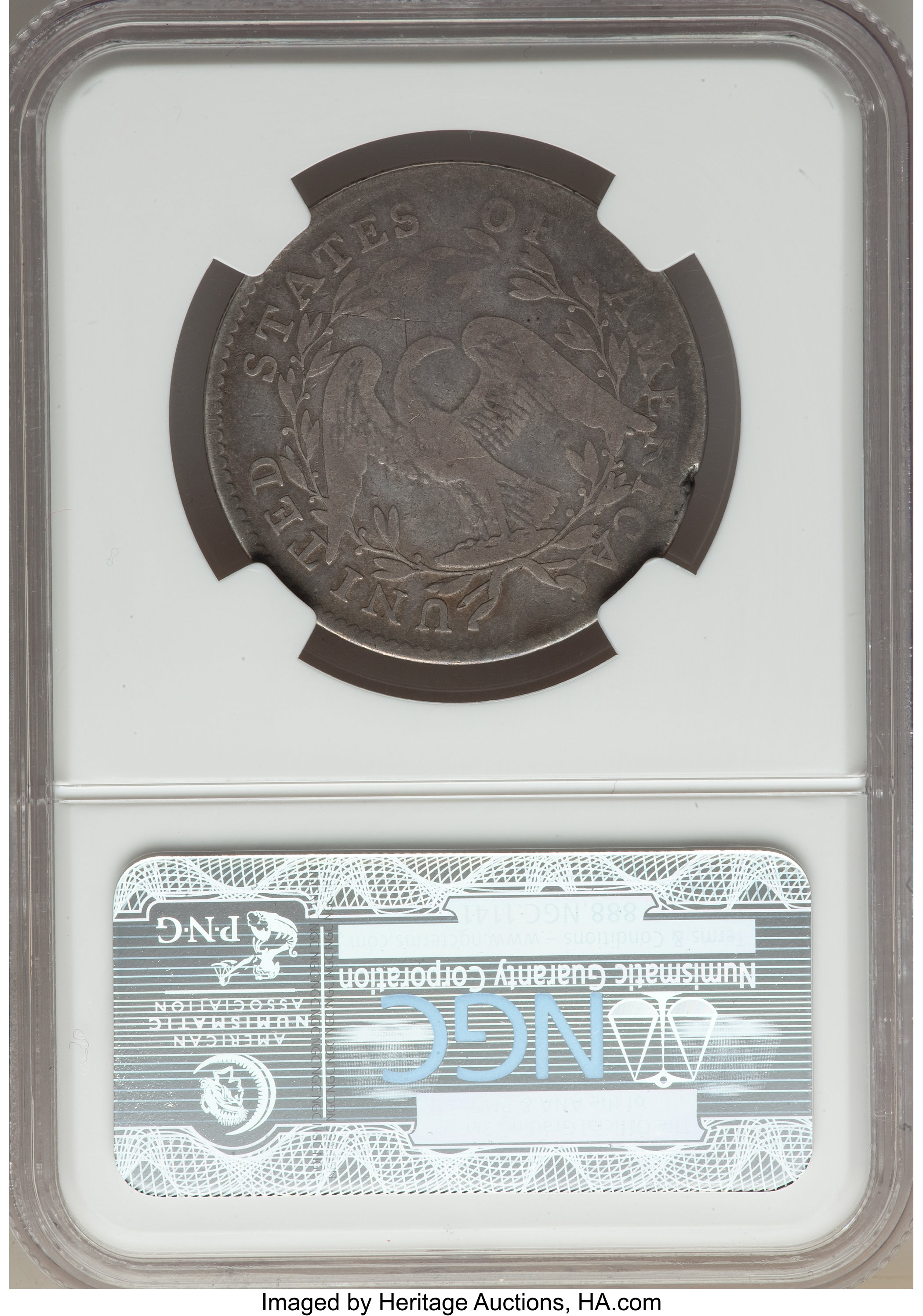 image for: 1795 50C 2 Leaves, O-122, T-5, R.5, VG10 NGC....