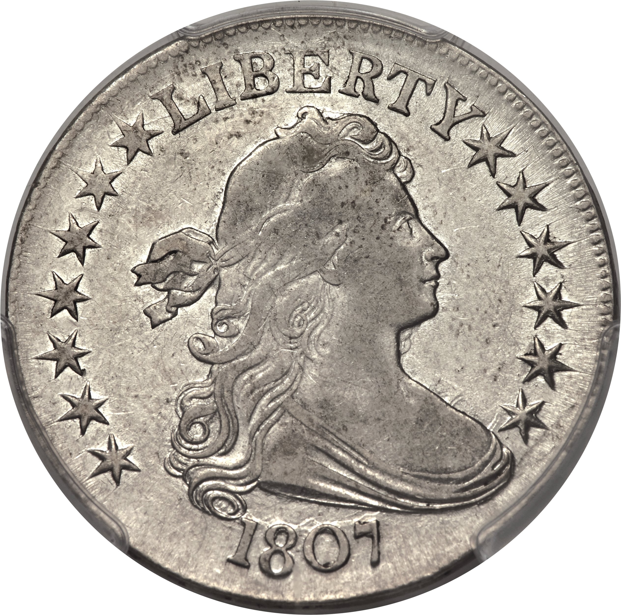 image for: 1807 50C Draped Bust, O-103, T-11, R.3, AU50 PCGS....