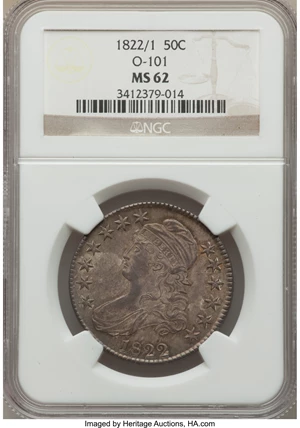 image for: 1822/1 50C O-101, R.1, MS62 NGC....