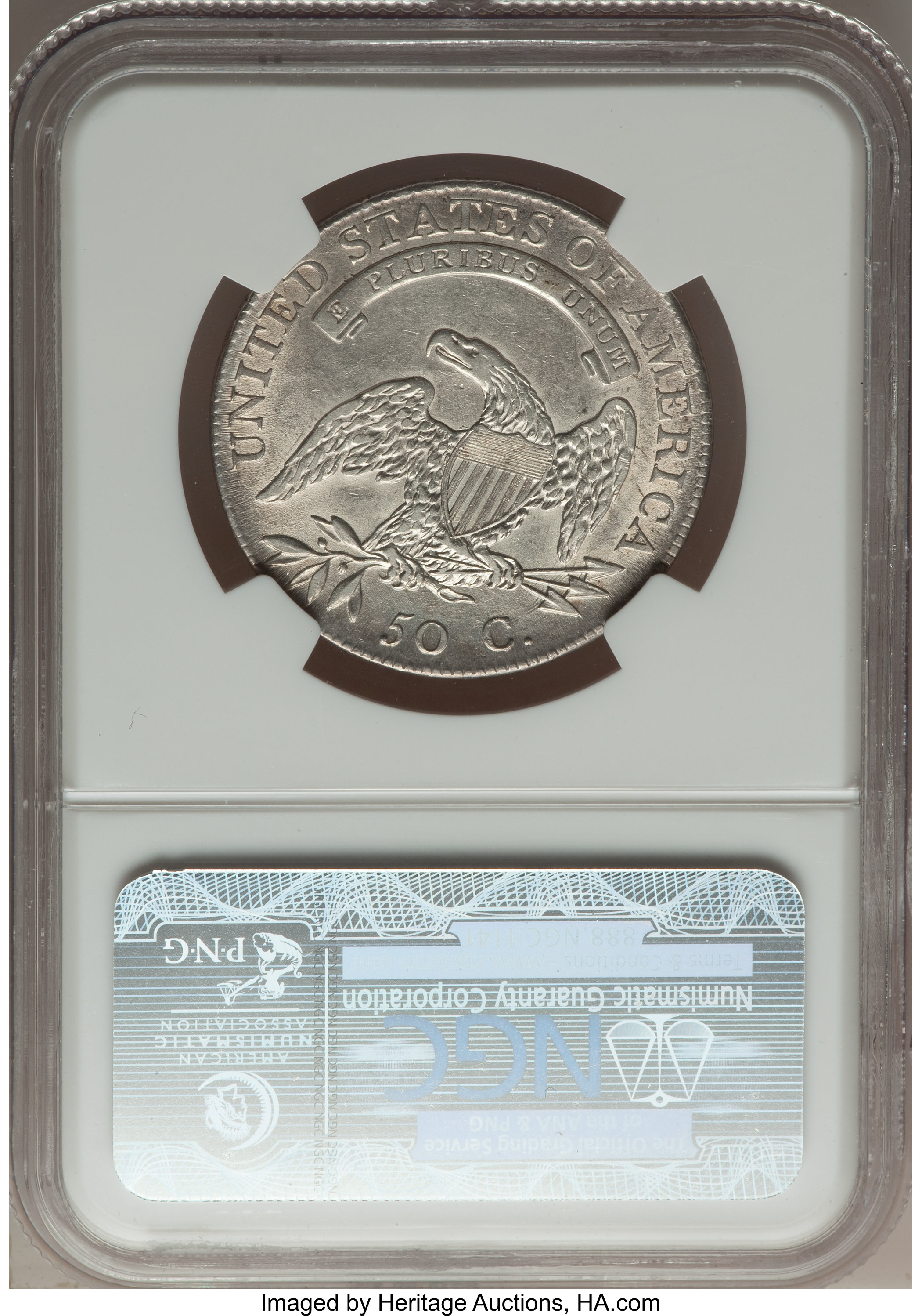 image for: 1808 50C O-107a, R.2, XF45 NGC. NGC Census: (2/6). PCGS Population: (1/4). XF45. ...