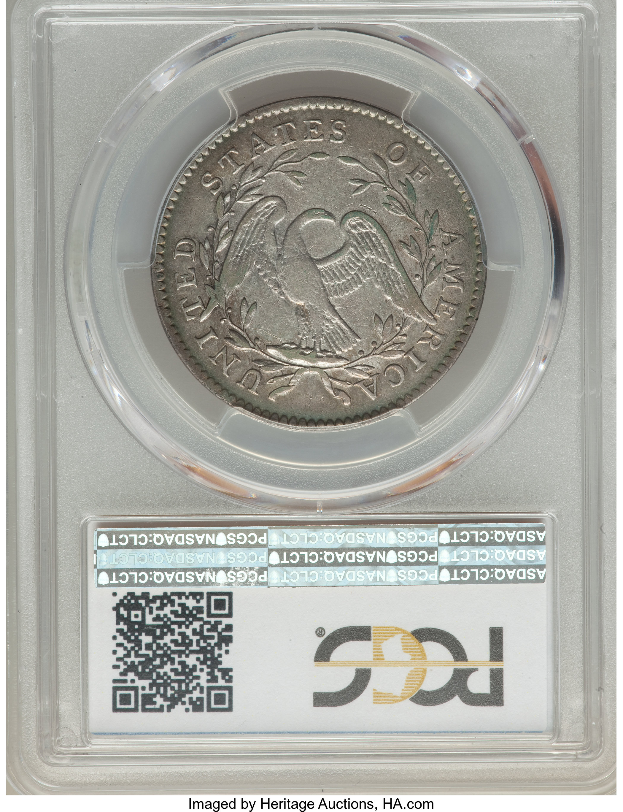 image for: 1795 50C 2 Leaves, Y Over Star, O-121, T-2, High R.4, XF45 PCGS....