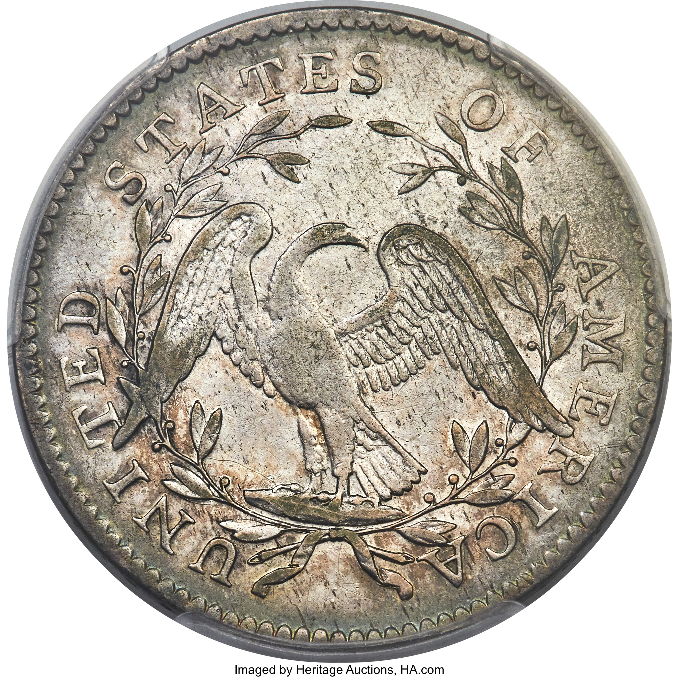 image for: 1795 50C 2 Leaves, Y Over Star, O-121, T-2, High R.4, XF45 PCGS....
